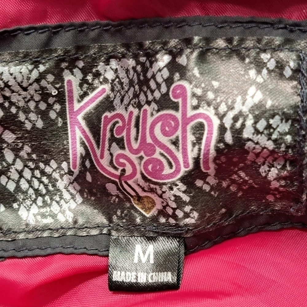 Krush Puffer Jacket With A Faux Fur Trim Hood    Size M